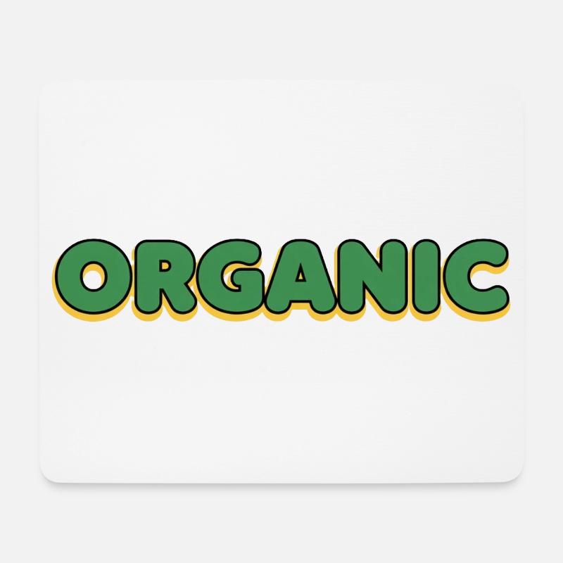 Organic Green Yellow Font Logo - Mouse Pad (horizontal) - white
