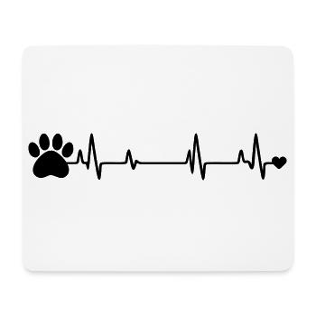 Empreinte de patte - Tapis de souris (format paysage) - blanc - Devant