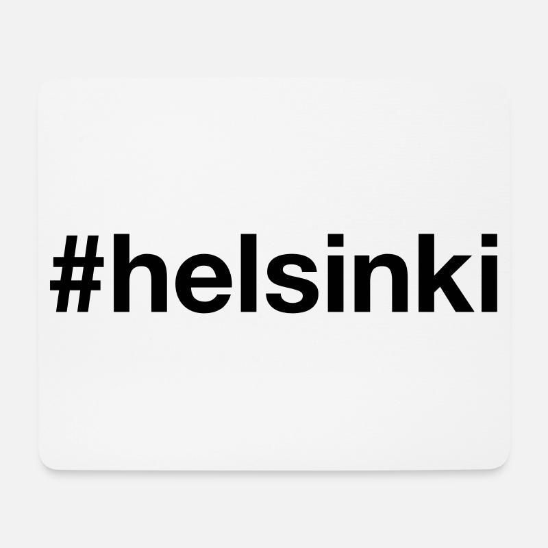HELSINKI Finland Finnland Hashtag - Mousepad (Querformat) - Weiß