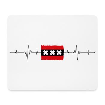 Amsterdam Flagge Herzschlag - Mousepad (Querformat) - Weiß - Vorne