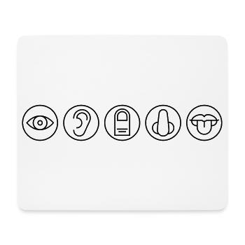 Fünf Sinne, Sinnesorgane, Medizin - Mousepad (Querformat) - Weiß - Vorne