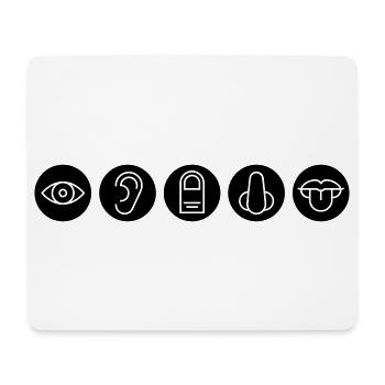 Fünf Sinne, Sinnesorgane - Mousepad (Querformat) - Weiß - Vorne