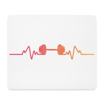 Gym Dumbbell Sunset Heartbeat Krafttraining - Mousepad (Querformat) - Weiß - Vorne