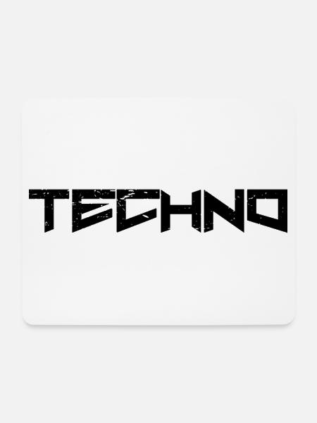 Techno - Mousepad (Querformat) - Weiß