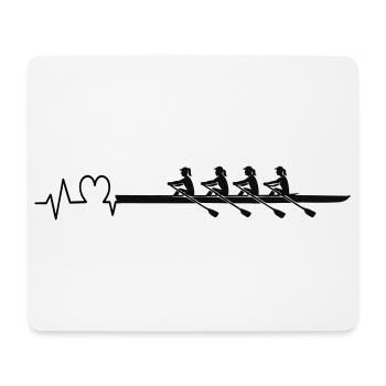 Rowing Heartbeat Women's Fours - Mouse Pad (horizontal) - white - Front