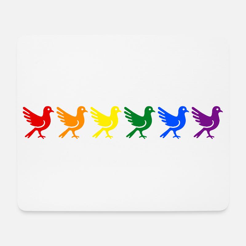 Rainbow Doves - Mouse Pad (horizontal) - white