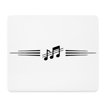 Ligne de notes de musique - Tapis de souris (format paysage) - blanc - Devant