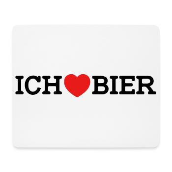 Ich liebe Bier (Farben änderbar) - Mousepad (Querformat) - Weiß - Vorne