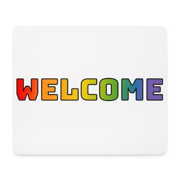 Regenbogen welcome CSD Shirt LGBT lgbtqi queer - Mousepad (Querformat) - Weiß - Vorne