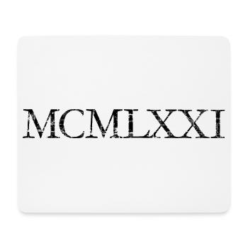 MCMLXXI Jahr 1971 (Vintage Schwarz) Geburtstag - Mousepad (Querformat) - Weiß - Vorne