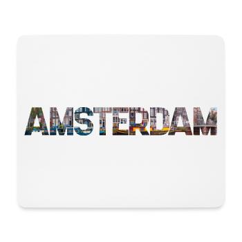 Amsterdam Cityscape Typo Collage - Mouse Pad (horizontal) - white - Front