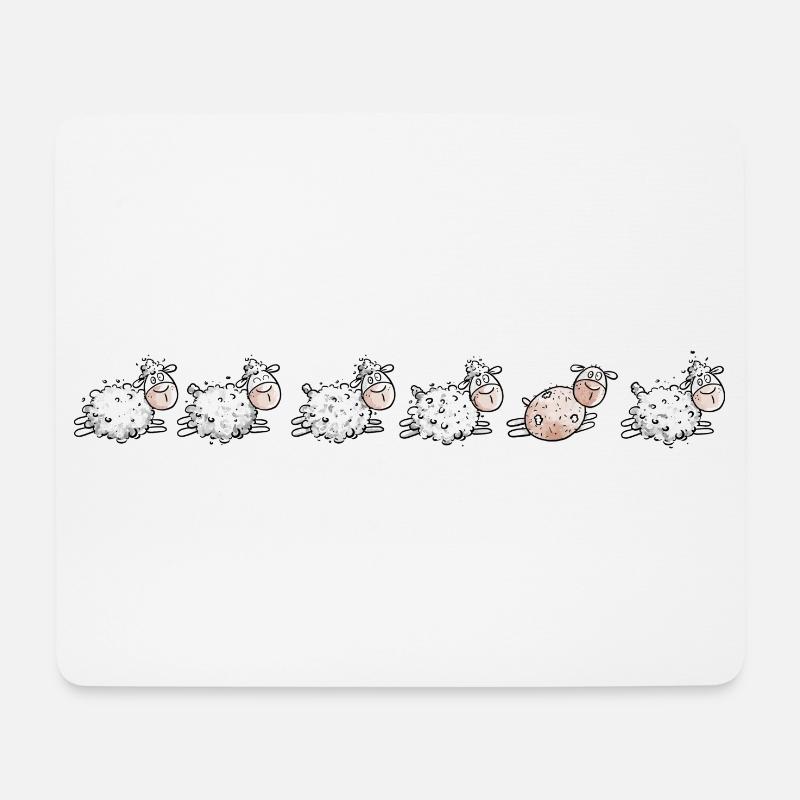 Schafe Herde Und Geschorenes Schaf - Mousepad (Querformat) - Weiß