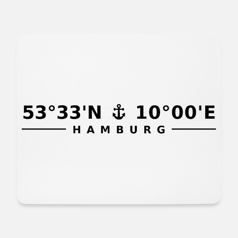 Hamburg Koordinaten - Mousepad (Querformat) - Weiß