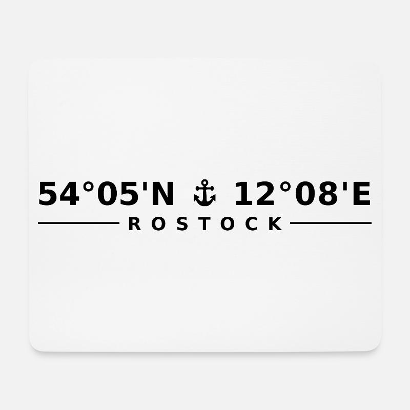 Rostock Koordinaten - Mousepad (Querformat) - Weiß