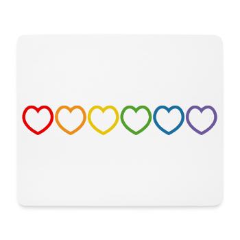 Regenbogenherzchen outline - Mousepad (Querformat) - Weiß - Vorne