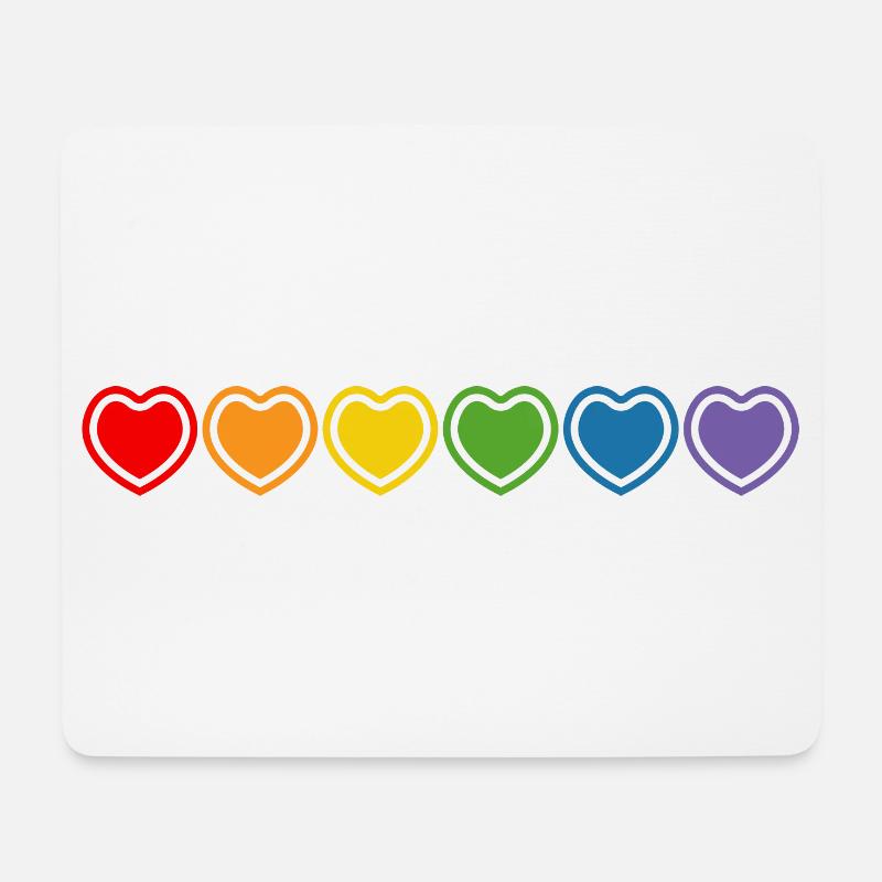 LGBT Regenbogenherzchen - Mousepad (Querformat) - Weiß