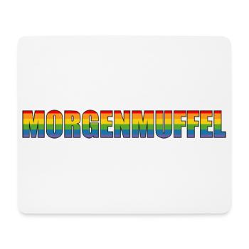Morgenmuffel regenbogen Outline schwarz - Mousepad (Querformat) - Weiß - Vorne