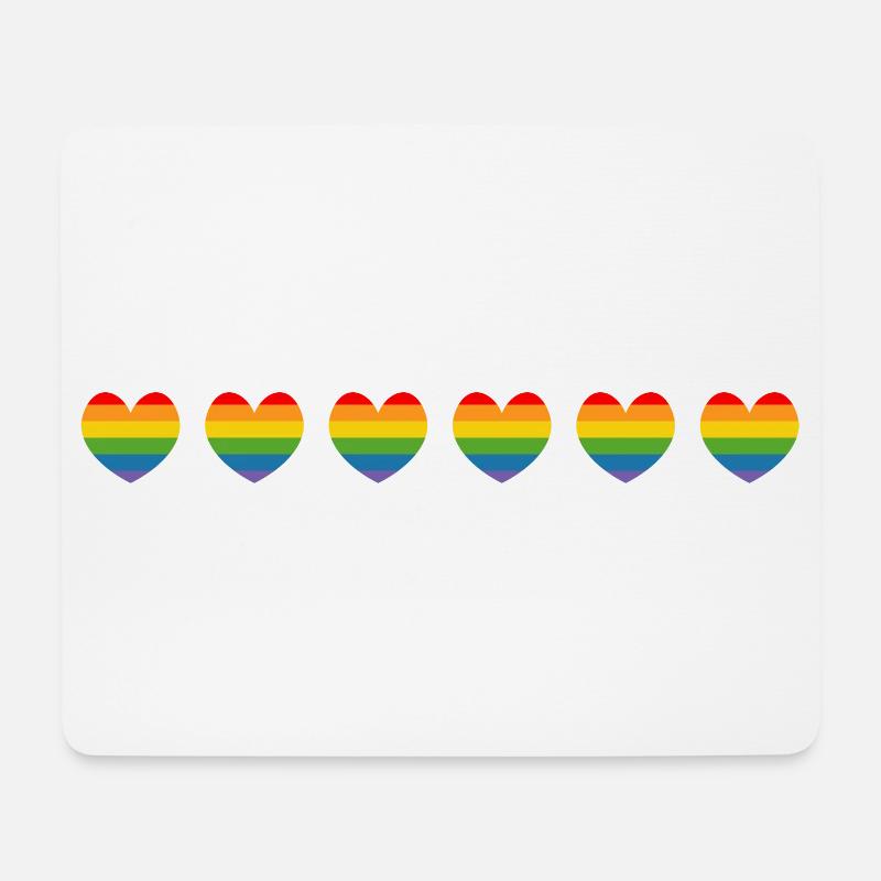 LGBTQ Regenbogenherzen LGBT lgbtqi queer - Mousepad (Querformat) - Weiß