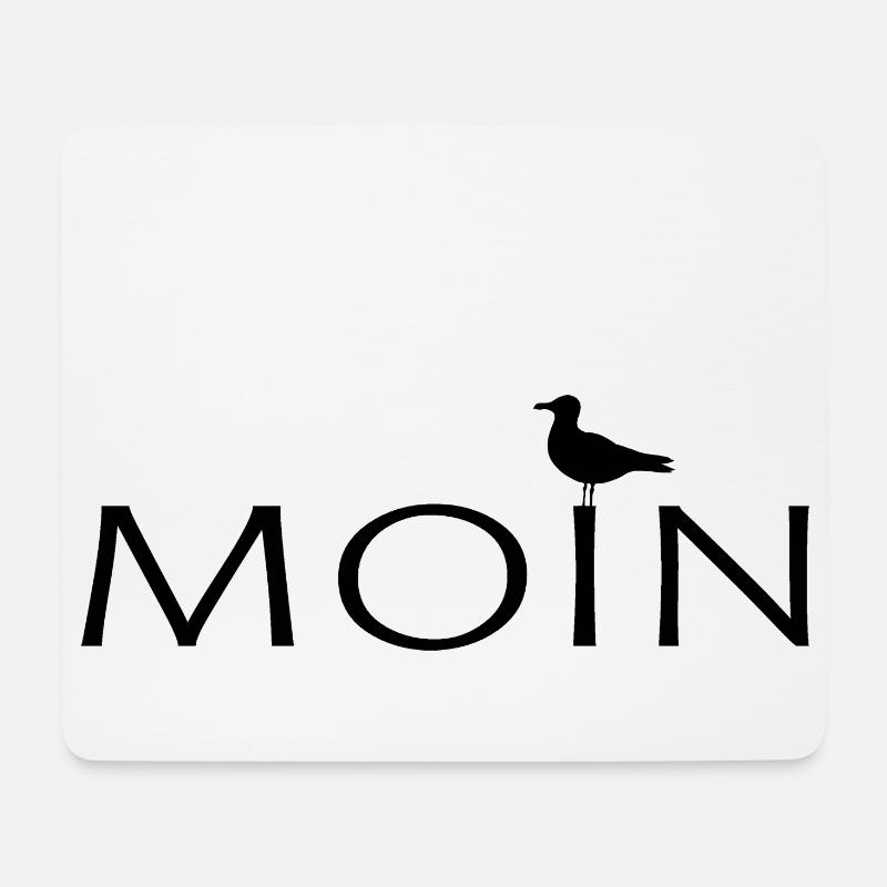 MOIN Motiv mit Möwe. Für Hamburger, Ostfriesen,... - Mousepad (Querformat) - Weiß