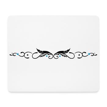 Feder, filigranes Tribal Ornament. - Mousepad (Querformat) - Weiß - Vorne