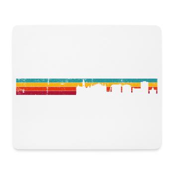 Silhouette des Sonnenuntergangs-Skyline-Verlaufs - Mousepad (Querformat) - Weiß - Vorne