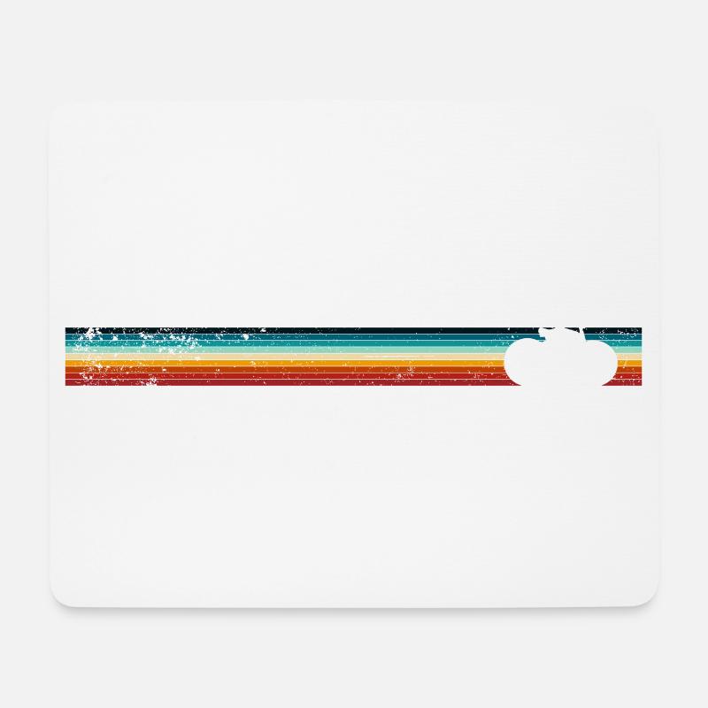 Regenbogen Streifen Fahrrad Design - Mousepad (Querformat) - Weiß