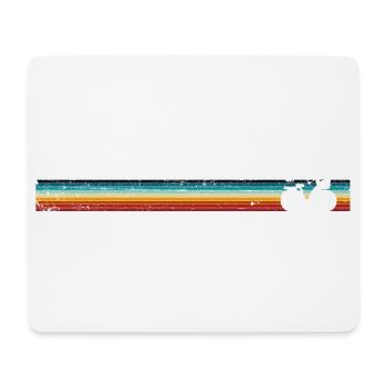 Retro Bicycle on Rainbow Stripes - Mouse Pad (horizontal) - white - Front