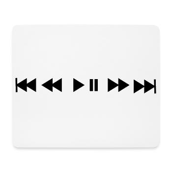 Music Play Stop skip - Mouse Pad (horizontal) - white - Front