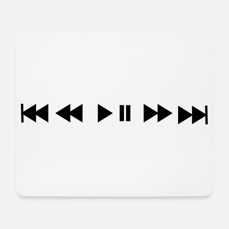 Musik Play Pause Überspringen Pop Rock Rap Hip Hop - Mousepad (Querformat) - Weiß