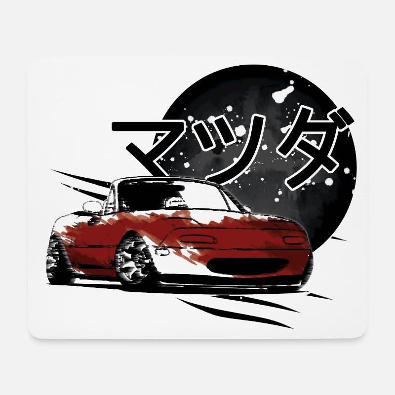 Japanisches Auto Miata Mx5 rot - Mousepad (Querformat) - Weiß