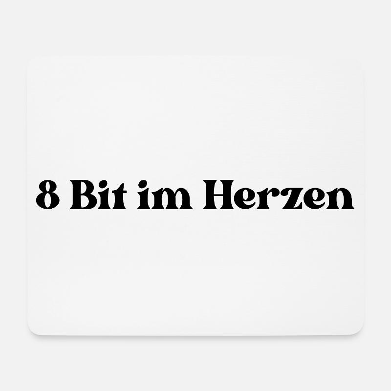 Oldschool- 8 Bit im Herzen - Mousepad (Querformat) - Weiß