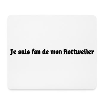 Je_suis_fan_de_mon_Rottweiler - Tapis de souris (format paysage) - blanc - Devant