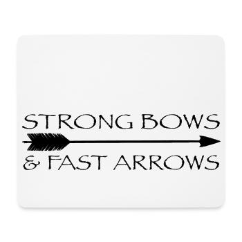 ARCHERY. STRONG BOWS AND FAST ARROWS - Mouse Pad (horizontal) - white - Front