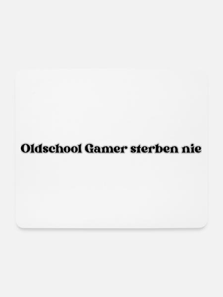 Oldschool Gamer sterben nie - Mousepad (Querformat) - Weiß