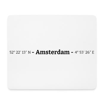 Coordonnées Amsterdam - Tapis de souris (format paysage) - blanc - Devant