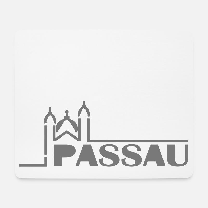 Passau Silhouette - Mousepad (Querformat) - Weiß