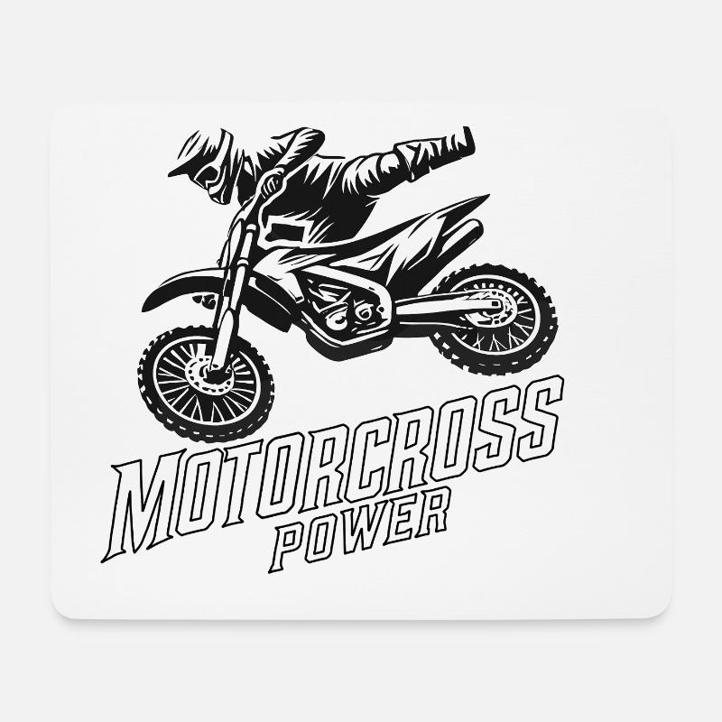 Motorcross - Mousepad (Querformat) - Weiß