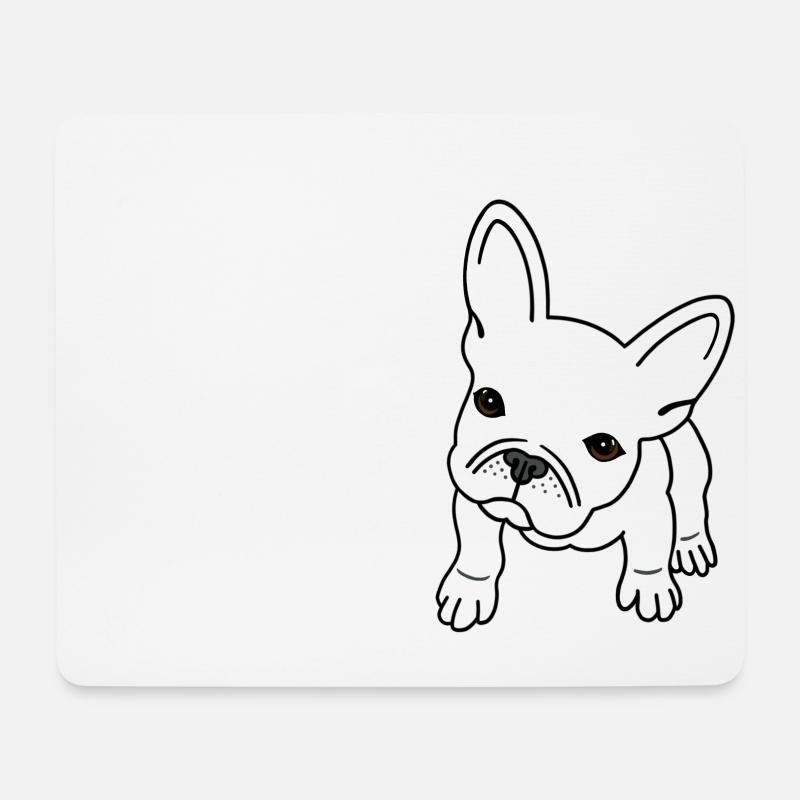 French Bulldog - Mousepad (Querformat) - Weiß