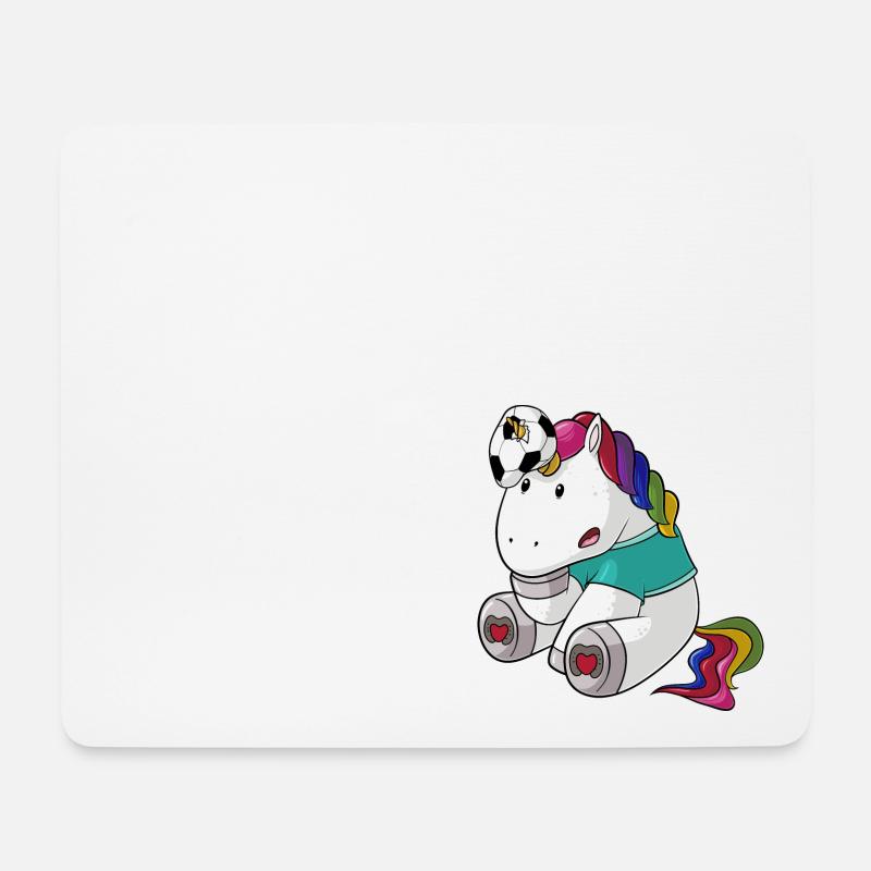 Kopfball Comic Einhorn - Mousepad (Querformat) - Weiß