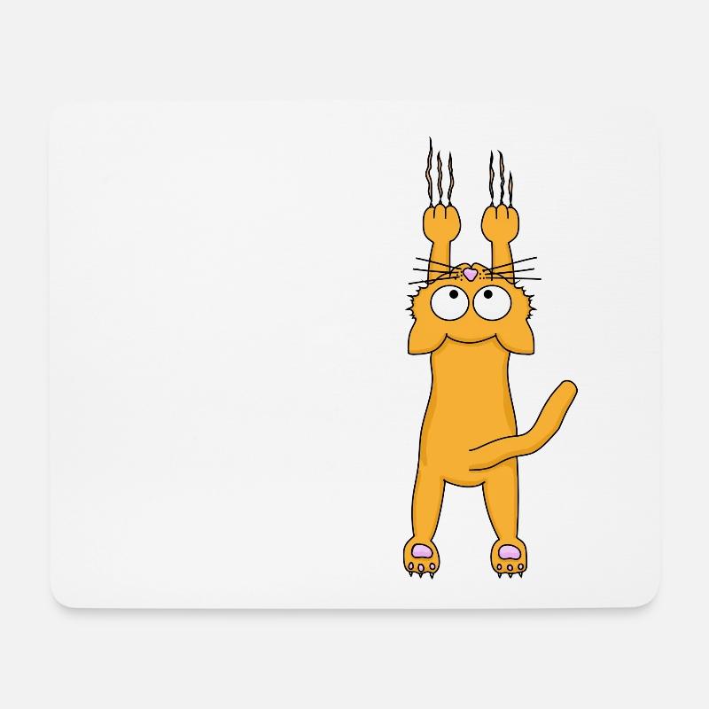 Orange cat - Mouse Pad (horizontal) - white