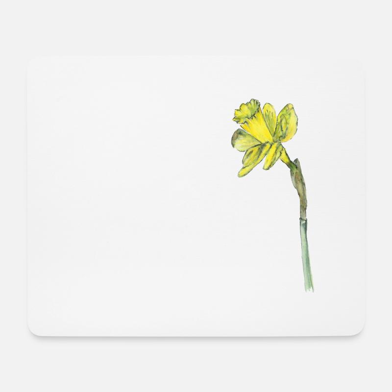 Narzisse - Mousepad (Querformat) - Weiß