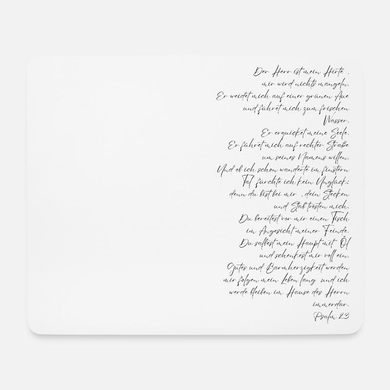 Psalm 23 - Mousepad (Querformat) - Weiß