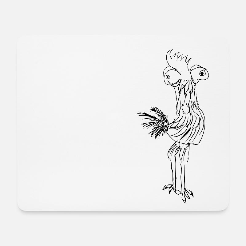 Huhn - Hahn - lustiger Gockel - Mousepad (Querformat) - Weiß