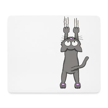Gray cat - Mouse Pad (horizontal) - white - Front