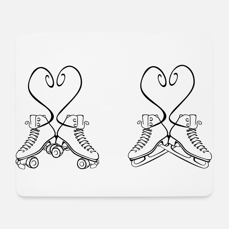 Rollkunstlauf Love - Mousepad (Querformat) - Weiß