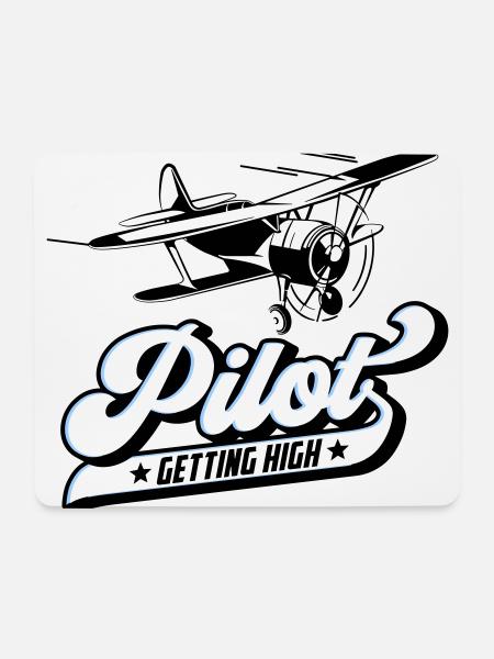 Fliegen Flieger Pilot Pilotin | Farben änderbar - Mousepad (Querformat) - Weiß