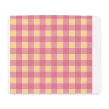 Retro 70's Buffalo Plaid Muster Gelb & Pink - Mousepad (Querformat) - Weiß - Vorne
