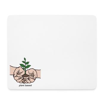 Hände mit Pflanze - plant based - Mousepad (Querformat) - Weiß - Vorne
