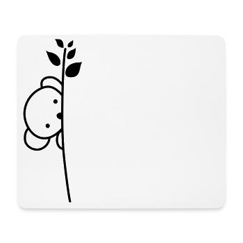 Little bear behind flower - Mouse Pad (horizontal) - white - Front