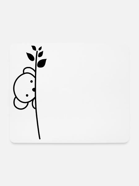 Kleiner Bär hinter Blume - Mousepad (Querformat) - Weiß